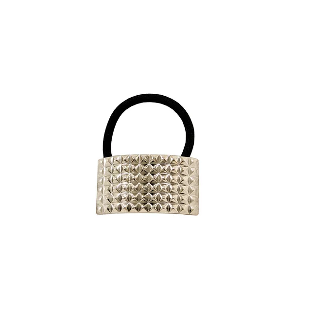 Geometric Metal Concave convex Elastic Temperament Hair Ring Hair Rope Silver Starry Sky - Shop at LoveMi