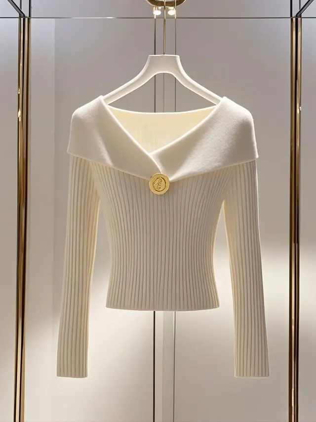 Autumn And Winter Knitting Top Design Apricot - Shop at LoveMi