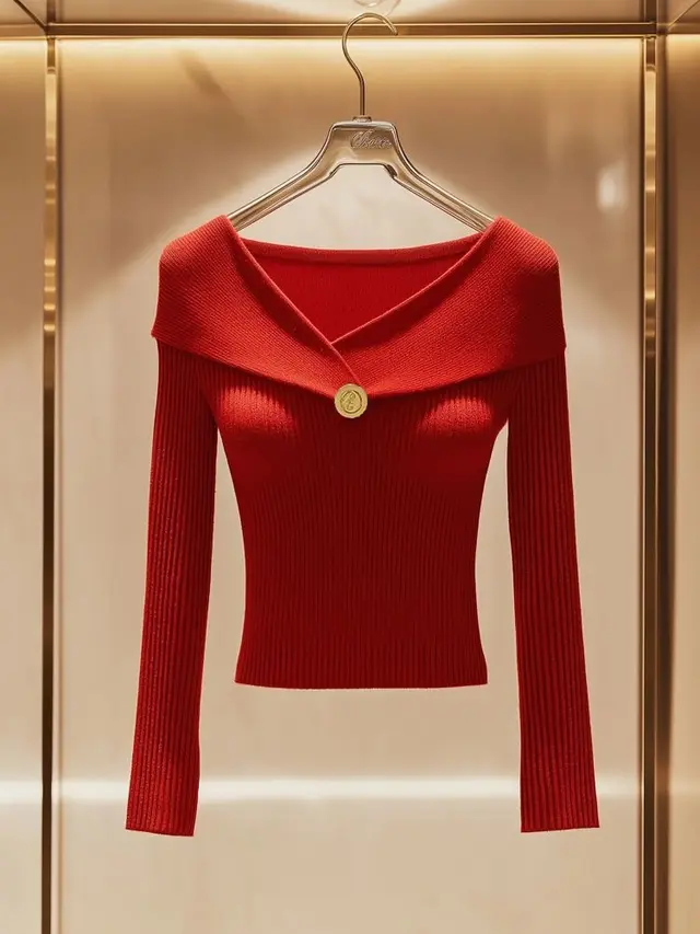 Autumn And Winter Knitting Top Design Red - Shop at LoveMi
