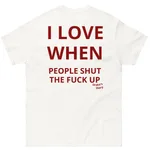 Shut Up Letter Print Women's T-shirt Fashion Short Sleeve - White