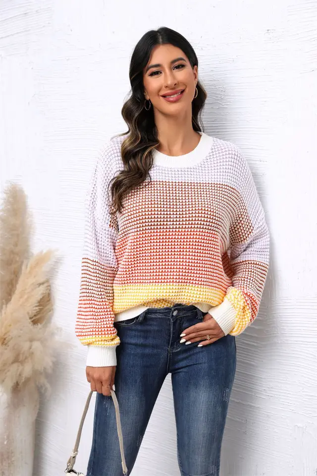 Women's Fashion Casual Sweater Loose Top White - Shop at LoveMi