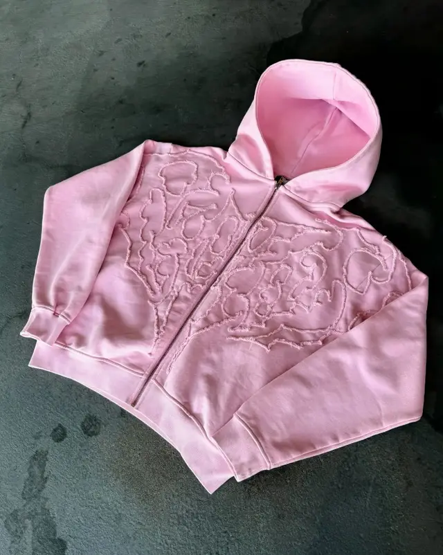 Personalized Street Style Cardigan Zipper Hoodie Coat Pink - Shop at LoveMi