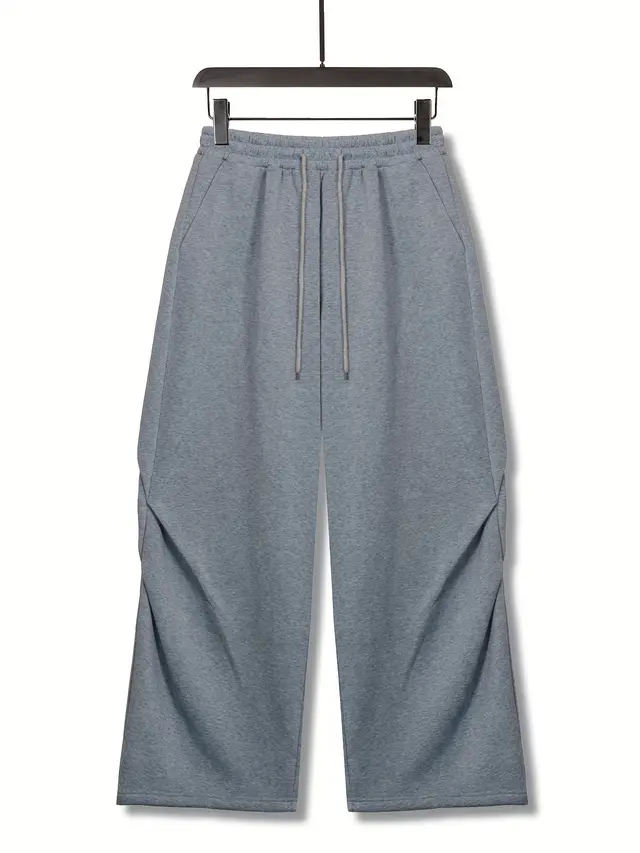 New Pleated Wide leg Casual Pants Light Gray - Shop at LoveMi