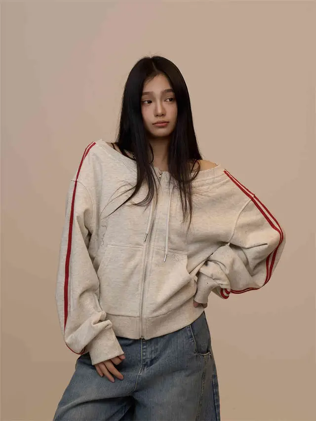 Off shoulder Off shoulder Long Sleeve Sweater Women's Slim fit Sports Top Flower Gray - Shop at LoveMi