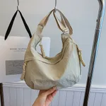 Fashion Simple Korean Style Large Capacity Tote Crossbody Women's Bag - Beige
