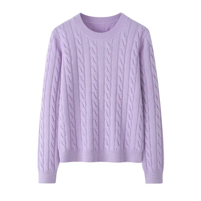 Women's Fashion Slim Fit Bottoming Cashmere Sweater Purple - Shop at LoveMi