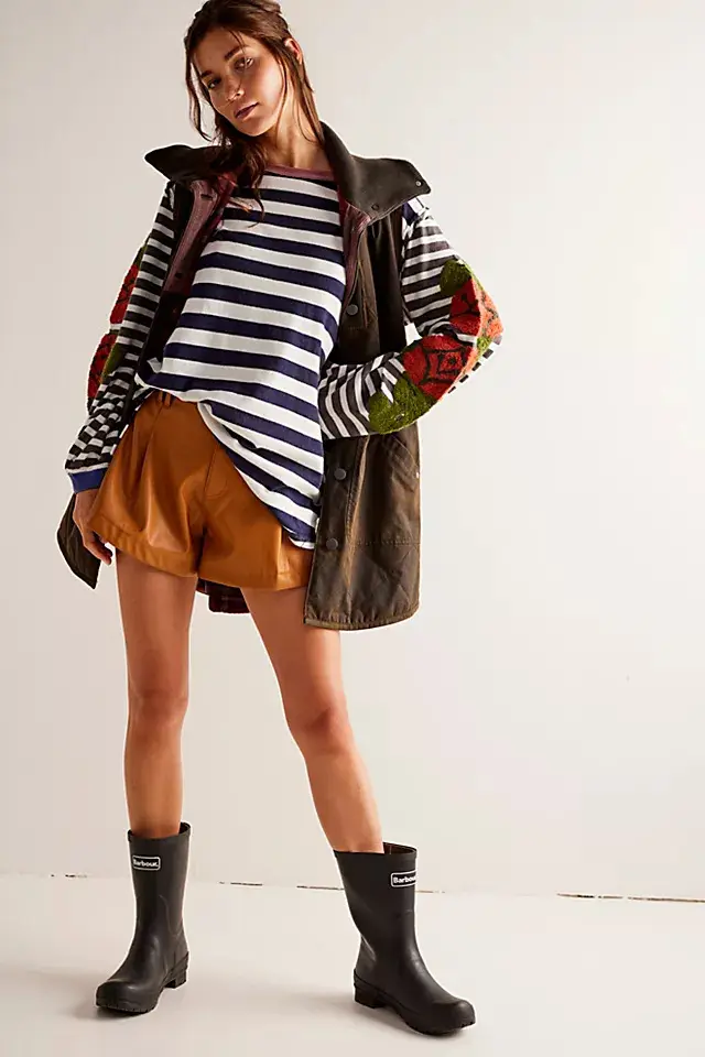 Women's Rose Thorn Towel Embroidery Sweater Striped Patchwork Sweater Black - Shop at LoveMi