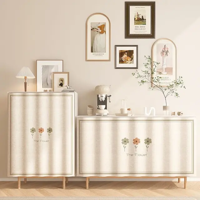 Punch free Cabinet Shade Curtain Kitchen Door Curtain Collection Flower Diary - Shop at LoveMi