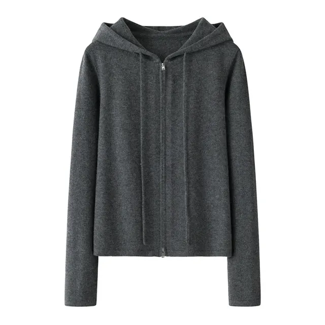 Women's Fashion Personalized Hooded Cashmere Sweater Dark Gray - Shop at LoveMi