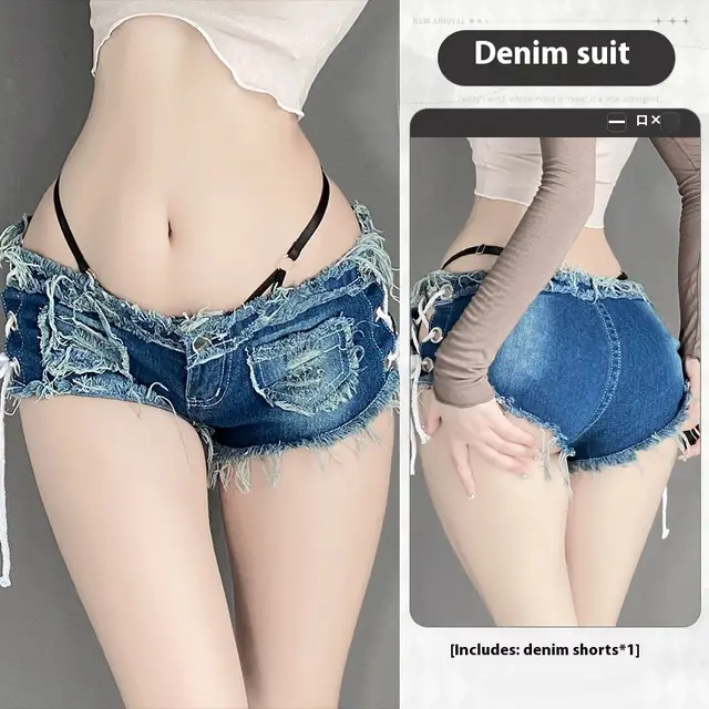 Sexy Underwear Women's Open end Free Off Denim Shorts - Shop at LoveMi