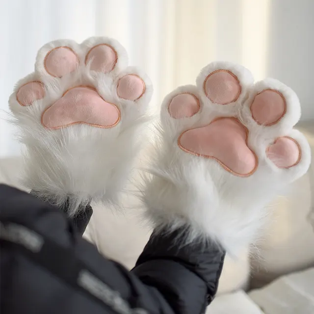 Women's Fashionable Warm Fleece lined Cat's Paw White - Shop at LoveMi