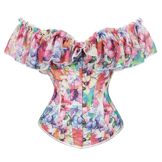 European And American Court Corset Pattern Color Chest Support Body Corset Color - Shop at LoveMi