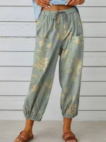 Cotton And Linen Loose Casual Women's Pants Straight - 1 Color-Xxxl - View 1