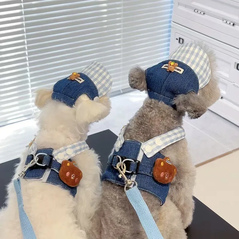 Spring And Autumn Pet's Chest-back Hand Holding Rope Dog Cat Clothes - Chest And Back Rope