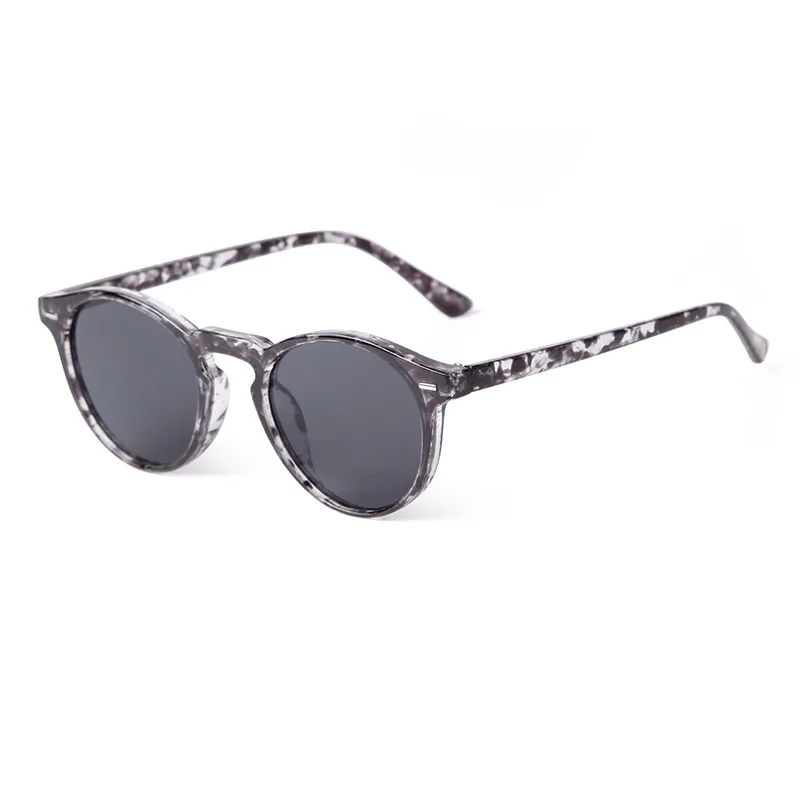 Fashionable Trendy Beige Nail Sunglasses Women's High Sense - C4 Black Flower Full Grey