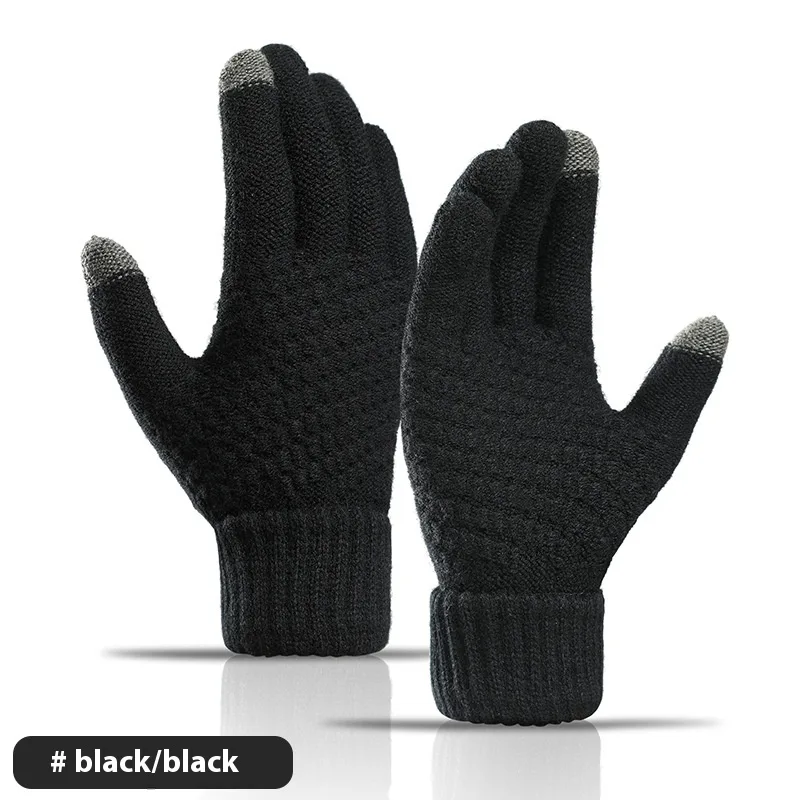 Men's Cashmere-like Thickened Reverse Needle Jacquard Women's Fashionable Warm - Black - View 1