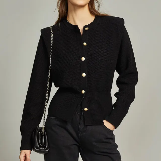 Fashion Personality Knitted Cardigan Women Coat Black - Shop at LoveMi
