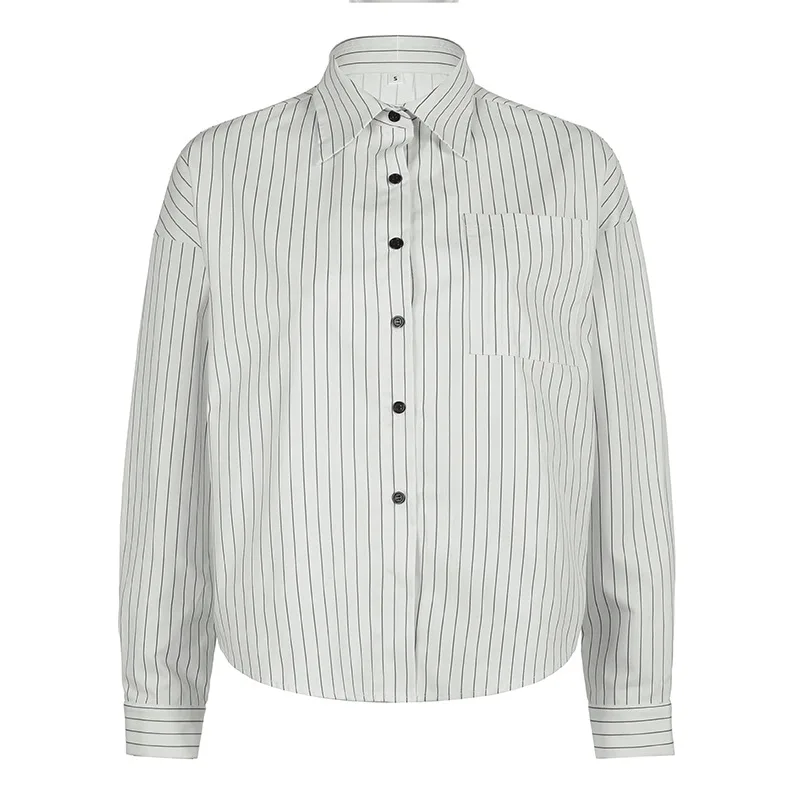 Niche Design Vertical Striped Loose Temperament Shirt Nwwgt20702 L - Shop at LoveMi