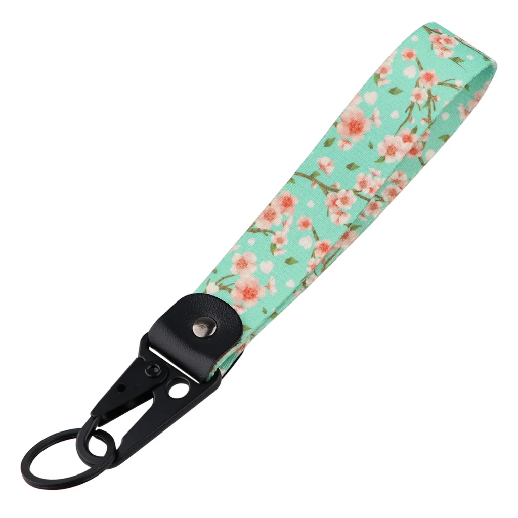 Cherry Blossom Leather Metal Keychains - Tk4712