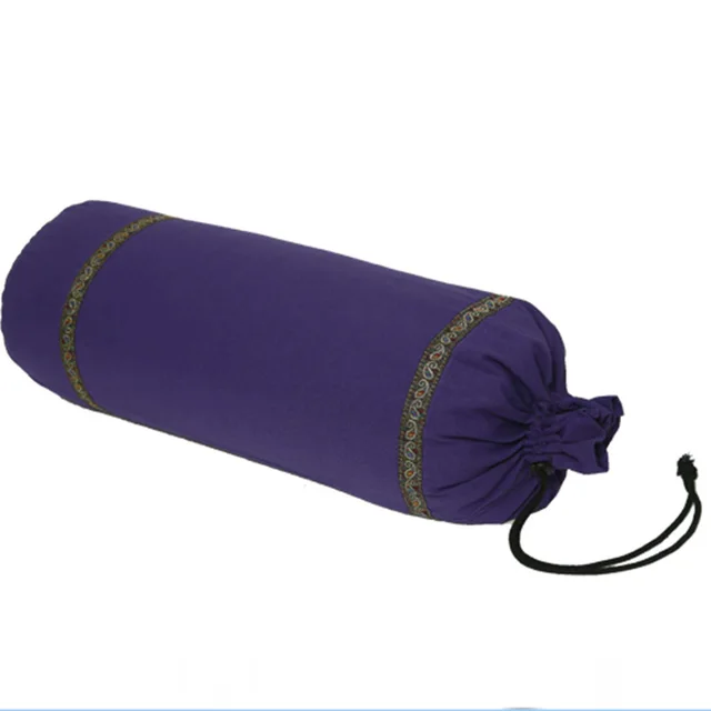 Pregnant Women's Cylindrical Waist Pillow Yoga Aid Pillow Buckwheat Purple With Lace - Shop at LoveMi