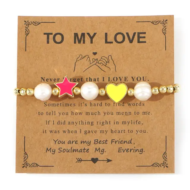 Copper Oil Drop Peach Heart Couple Bracelet Valentine's Day Zzb23051901Ap - Shop at LoveMi