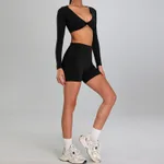 Black Long Sleeve Shorts