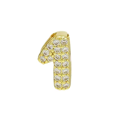 Brass 18K Zircon Diy Accessories Year Pendant Number 1 - Shop at LoveMi