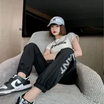 Anti-mosquito Ice Silk Quick-drying Sports Pants Female - Black