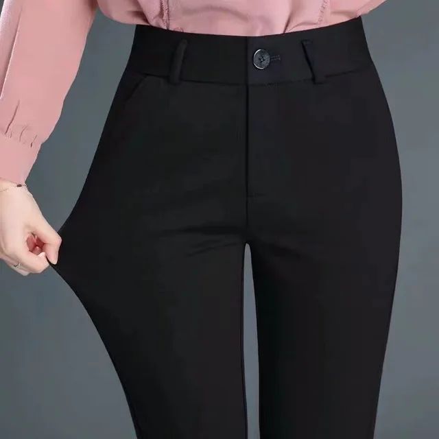 Women's Fashion Suit Black Straight Pants Black - Shop at LoveMi