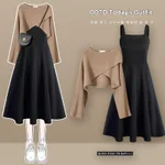 Coffee Sweater Black Dress
