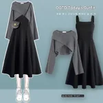 Gray Sweater Black Dress