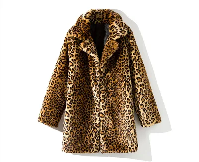 Sexy All matching Mid length Suit Collar Coat Overcoat Leopard Print - Shop at LoveMi