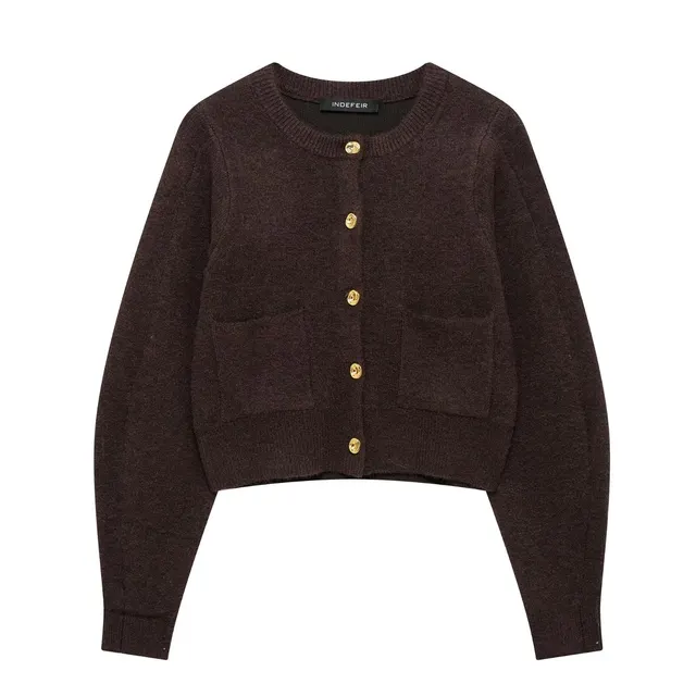 European And American Style Women Round Neck Long Sleeve Knitted Coat High Waist Stretch Mini Skirt Top - Shop at LoveMi