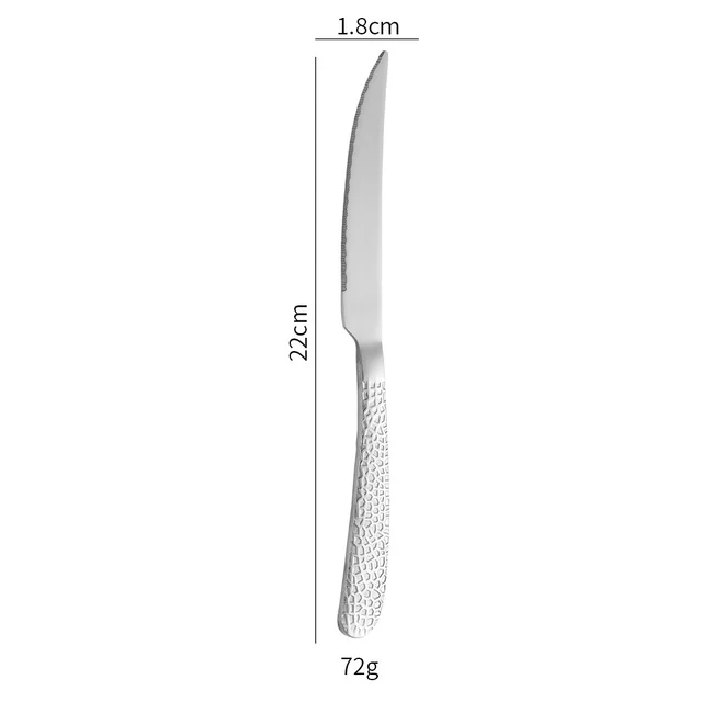 Hammered Stainless Steel Tableware Hotel Western Food Silver Table Knife - Shop at LoveMi