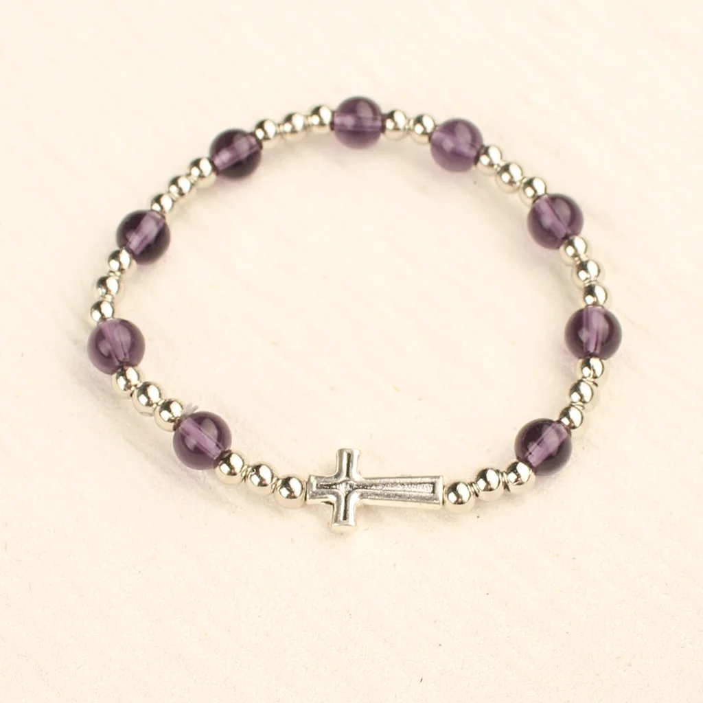 Women's Fashion Simple Cross Rosary Bracelet - Sl002C