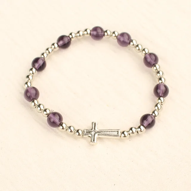 Women's Fashion Simple Cross Rosary Bracelet Sl002C - Shop at LoveMi