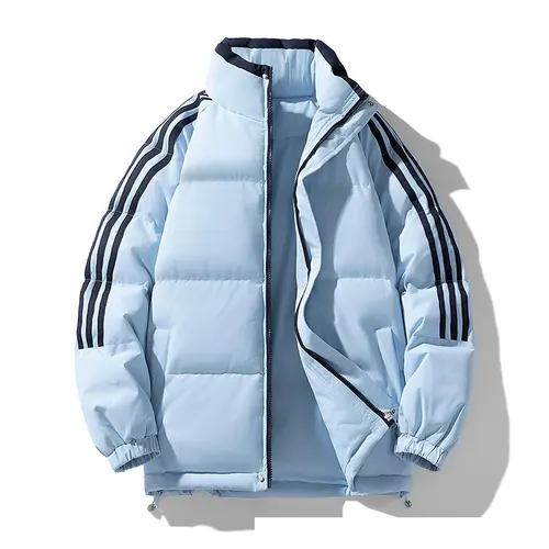 Down Cotton padded Coat Winter Warm Thickened Puffer Jacket Light Blue - Shop at LoveMi
