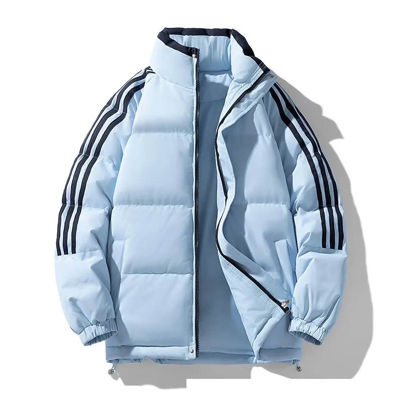Down Cotton-padded Coat Winter Warm Thickened Puffer Jacket - Light Blue - View 1