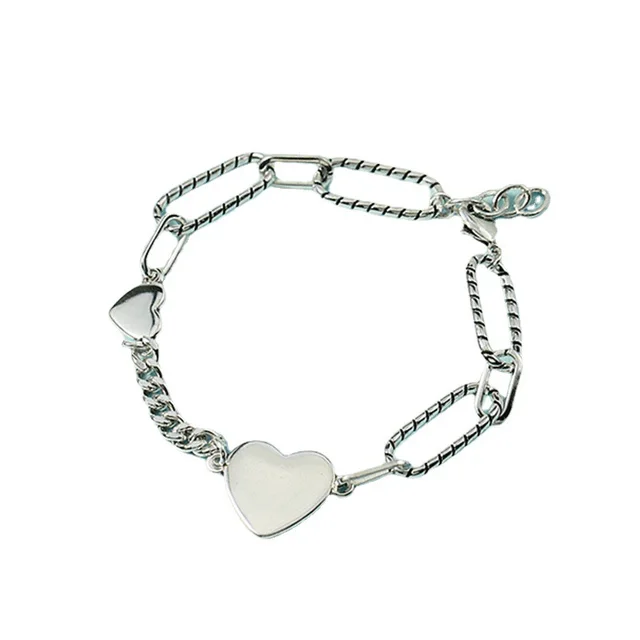Girly Heart Bracelet Female With Hearts Niche Retro Double Heart Bracelet - Shop at LoveMi