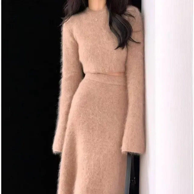 Women's Inner Matching Fashion Coat Two piece Set Camel Suit - Shop at LoveMi