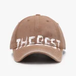 Letter Graffiti Curved Brim Soft Top Baseball Cap - Orange