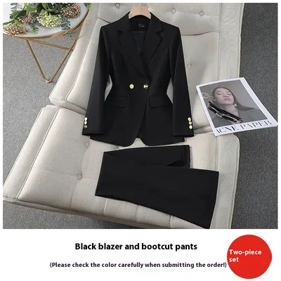 Suit Jacket Business Wear Temperament Annual Meeting Host Suit Black Suit Bootcut Trousers - Shop at LoveMi