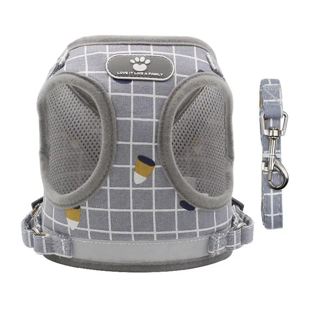 Fashion Personality Pet Dog Summer Chest Strap Gray Plaid - Shop at LoveMi
