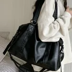 Portable Travel Bag Women's Casual Capacity Crossbody Bag - Black