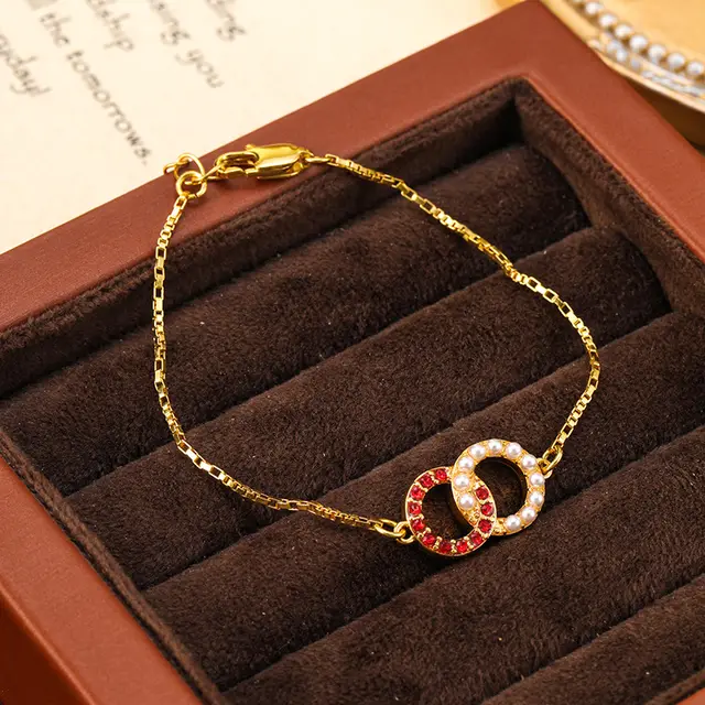 Simple Temperament Oil spot Glaze Flowers Butterfly Pearl Bracelet Bk1062 Chain - Shop at LoveMi