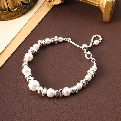 Simple Temperament Oil spot Glaze Flowers Butterfly Pearl Bracelet Bk1078 - Shop at LoveMi