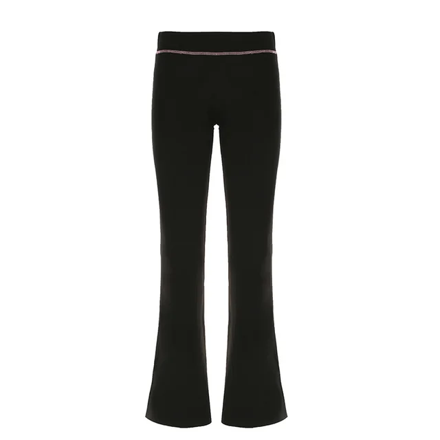 Letter Printing Reverse Car Contrast Color Hooded Zipper Short Sweater Trousers Casual Suit Women 23522 Black Pants - Shop at LoveMi