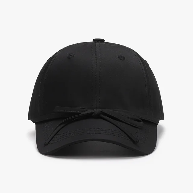 Spring And Autumn Bowknot Quick drying Soft Top Women's Baseball Cap Black - Shop at LoveMi