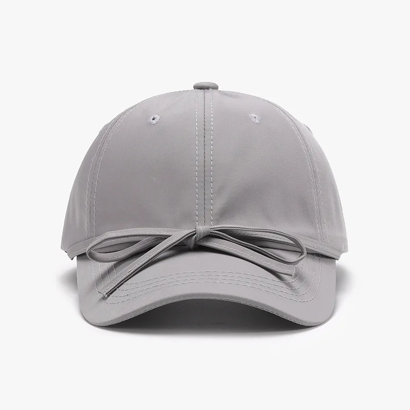Spring And Autumn Bowknot Quick-drying Soft Top Women's Baseball Cap - Gray