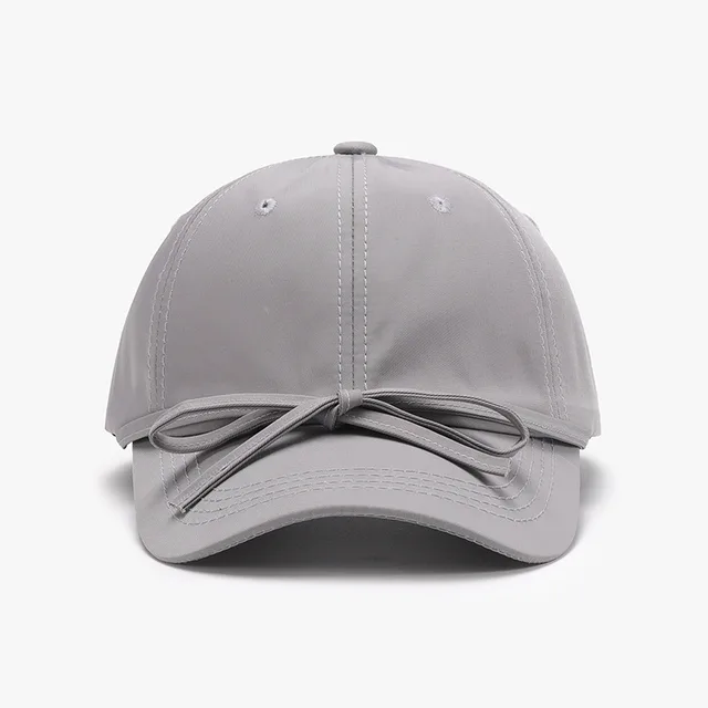 Spring And Autumn Bowknot Quick drying Soft Top Women's Baseball Cap Gray - Shop at LoveMi
